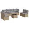 vidaXL 9-tlg. Garten-Sofagarnitur mit Kissen Beige Poly Produktbild-Vorschau 1