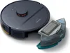 A robot vacuum cleaner and its detachable water tank shown on a white background. Produktbild-Vorschau