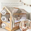 Musselin Hausbett Himmel für Kinderzimmer mit Gold Produktbild-Vorschau 4