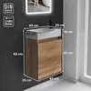 A bathroom vanity with a sink and faucet, with dimensions indicated by text overlays. Produktbild-Vorschau