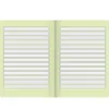 An open notebook with lined pages. Produktbild-Vorschau