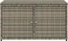 A front view of a gray poly rattan garden cabinet with two doors. Náhled obrázku produktu