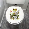 GKA WC Deckel Aufkleber Frosch mit Zeitung auf WC Produktbild-Vorschau 3