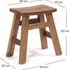 A wooden stool with dimensions indicated by text overlays. Náhled obrázku produktu