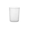 A clear plastic measuring cup with markings on the side is shown against a white background. Produktbild-Vorschau