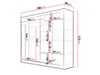 A diagram showing the dimensions of a wardrobe. Produktbild-Vorschau