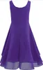 Mädchen Sommer Kleid Gr. 140 Cm Chiffon Ärmellos Partykleid Produktbild-Vorschau 2