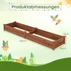 A diagram showing the dimensions of a wooden raised garden bed. Voir les images du produit