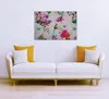 Leinwandbild Blumen 60 x 90 cm - Wandbild Vögel Rosa Rot - Produktbild-Vorschau 3