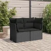 Gartensofa mit Kissen 2-Sitzer Schwarz Poly Rattan Produktbild-Vorschau 3