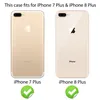 Two iPhones are shown side-by-side, labeled as iPhone 7 Plus and iPhone 8 Plus, with checkmarks below each, indicating compatibility. Anteprima dell’immagine prodotto