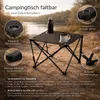 Faltbarer Campingtisch Schwarz mit 2 Getränkehaltern – Produktbild-Vorschau 4