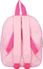 The back of a pink children's backpack with pink straps. Voir les images du produit