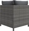 vidaXL 5-tlg. Garten-Lounge-Set mit Kissen Poly Rattan Grau Produktbild-Vorschau 5