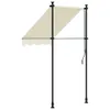 vidaXL Marquise rétractable Crème 100x150 cm Tissu et acier Voir les images du produit 4