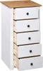 A white wooden chest of drawers with a wooden top. Náhled obrázku produktu