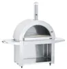 A stainless steel wood-fired pizza oven on a stand, shown against a white background. Produktbild-Vorschau