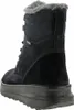 A rear view of a black winter boot with gray fur trim. Produktbild-Vorschau