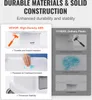 Comparison of VEVOR's high-density ABS material with ordinary plastic, highlighting durability, impact resistance, chemical corrosion resistance, and stability. Podgląd zdjęcia produktu
