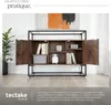 Buffet Oldham 100 x 38 x 80,5 cm - Bois foncé industriel, Voir les images du produit 4
