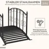 Outsunny Gartenbrücke Stahl 1,19m Teichbrücke mit Geländer Produktbild-Vorschau 6