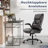 A brown leather office chair is shown next to a small desk in a room with bookshelves. Produktbild-Vorschau