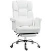 A white office chair with a headrest and footrest is shown against a white background. Podgląd zdjęcia produktu