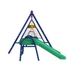 A children's swing set with a slide, shown against a white background. Produktbild-Vorschau