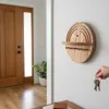 Schlüsselbrett aus Buche mit Ablage – Runder Wandorganizer Produktbild-Vorschau 2