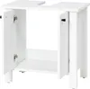 A white bathroom vanity cabinet with two doors. Produktbild-Vorschau