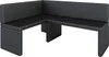 A dark gray L-shaped bench with a backrest, shown from a three-quarter angle against a white background. Voir les images du produit