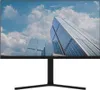 A black computer monitor with a stand, displaying a picture of modern skyscrapers against a blue sky with clouds. Podgląd zdjęcia produktu