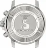 The back of a Tissot Seastar watch is shown, with engravings of the brand name, model, and water resistance specifications. Produktbild-Vorschau