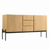 A wooden sideboard with a black metal base, shown against a white background. Anteprima dell’immagine prodotto