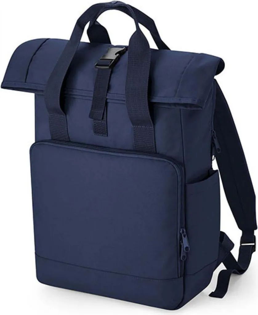 Zaino BagBase BG118L Navy Dusk - Porta Laptop Riciclato con Doppia Maniglia