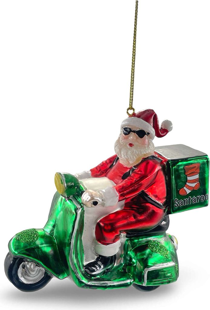 Gift Company Santa auf Motorroller Weihnachtsschmuck Christbaumschmuck