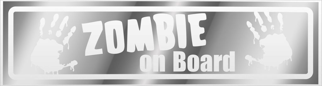 Kiwistar Zombie ob Board invertiert Magnetschild Schild magnetisch - 60cm Chrom - Magnetfolie für Auto PKW Kfz