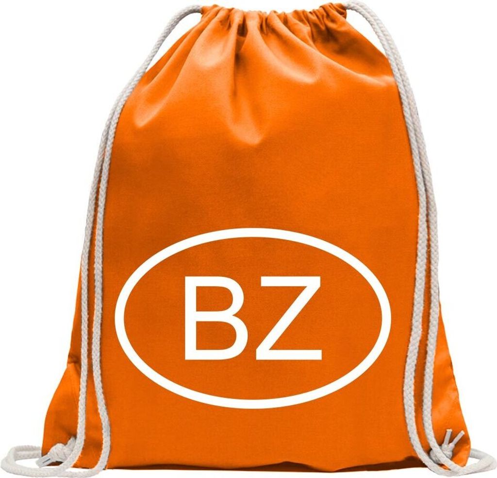 Kiwistar - Turnbeutel - mandarin - Belize BZ - Fun Rucksack Sport Beutel Gymsack Baumwolle mit Ziehgurt