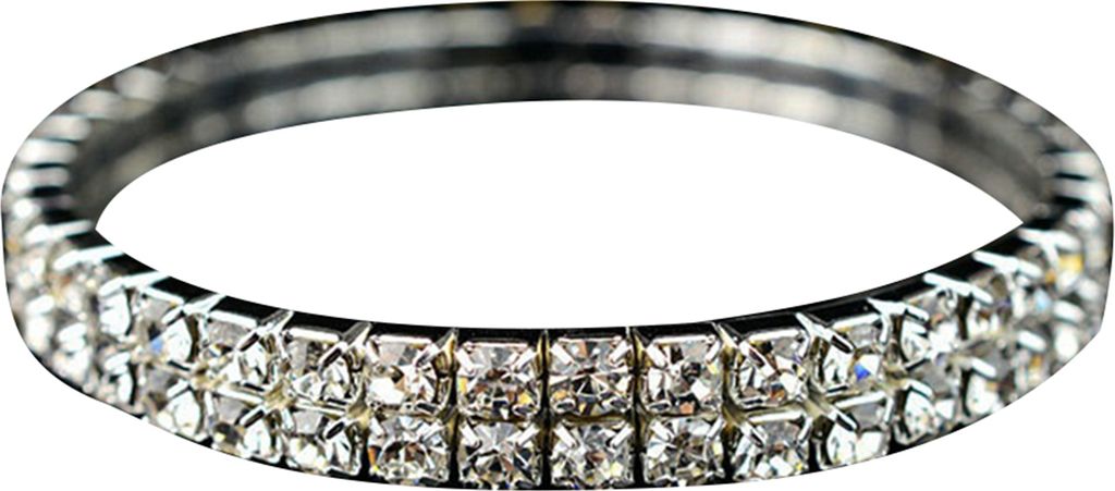 Armband mit Strass-Design, elastische Legierung, modisches Handtragearmband für den täglichen Gebrauch-2 Reihe