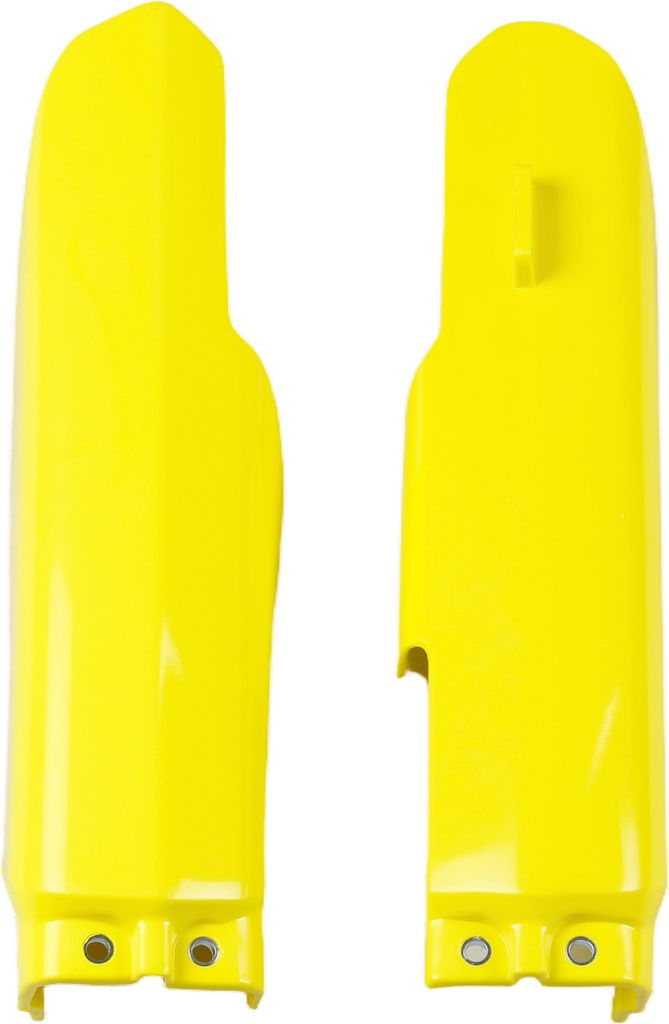 Gabelprotektoren UFO PLAST 2-teilig Verkleidung Gabelabdeckung für Suzuki RM L 85 ccm Bj. 2003 - 2023, Farbe:hellgelb OEM 01-26