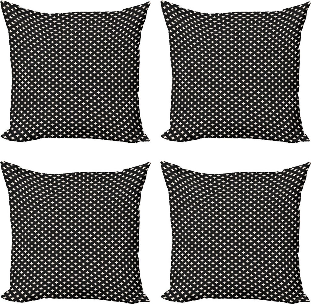 ABAKUHAUS abstrakte Geometrie Kissenbezug Set (4 Stück), Schmutz-Art-Stern, Moderner Doppelseitiger Digitaldruck, 50 cm x 50 cm, Koksgraue Champagne