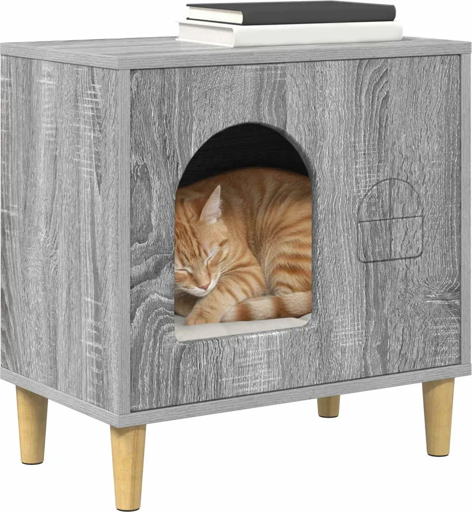 OFFERTA SYFAX™ Casetta per Gatti Grigia 51x30x52 | Spazio e Comfort