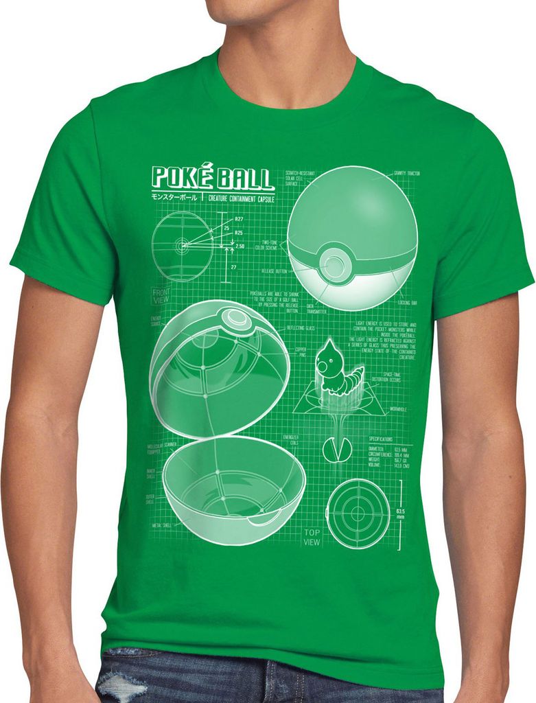 A.N.T. Mosterball Blaupause Herren T-Shirt monster spiel online