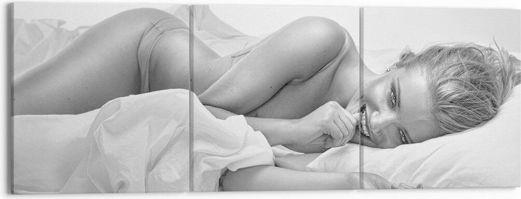 Bild auf Leinwand - Leinwandbild - Weiblich mode modell posieren - 150x50cm - Wand Bild - Wanddeko - Leinwanddruck - Bilder - Kunstdruck - Wanddeko...