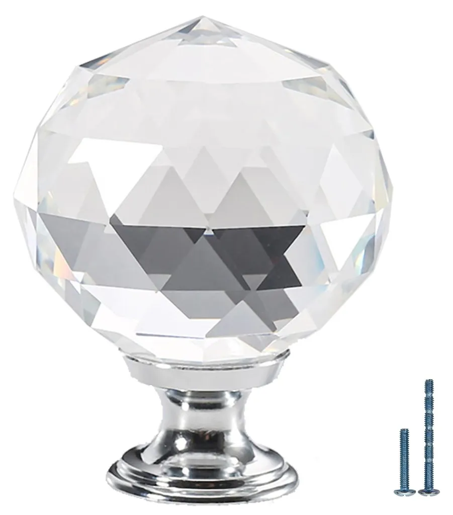 Lot de 12 Poignées de Meuble Design Cristal - Boutons de Commode Modernes