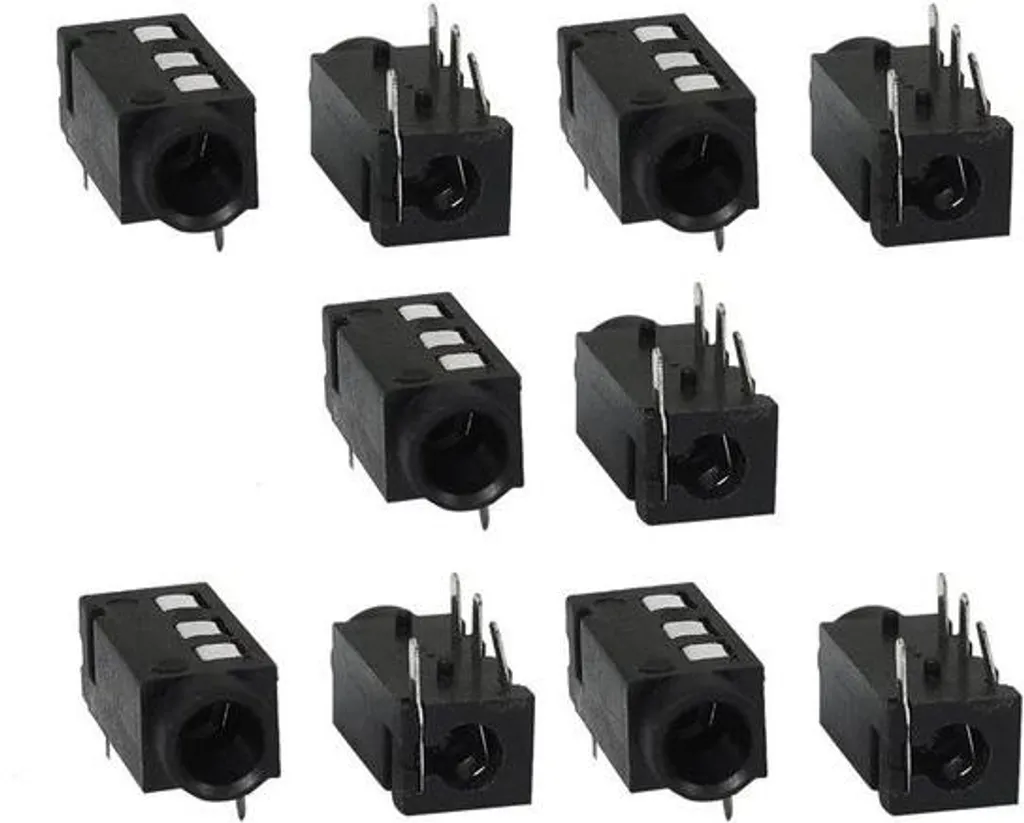 Connecteur jack 3,5 mm 4 pôles à souder - Lot de 10 fiches audio noires