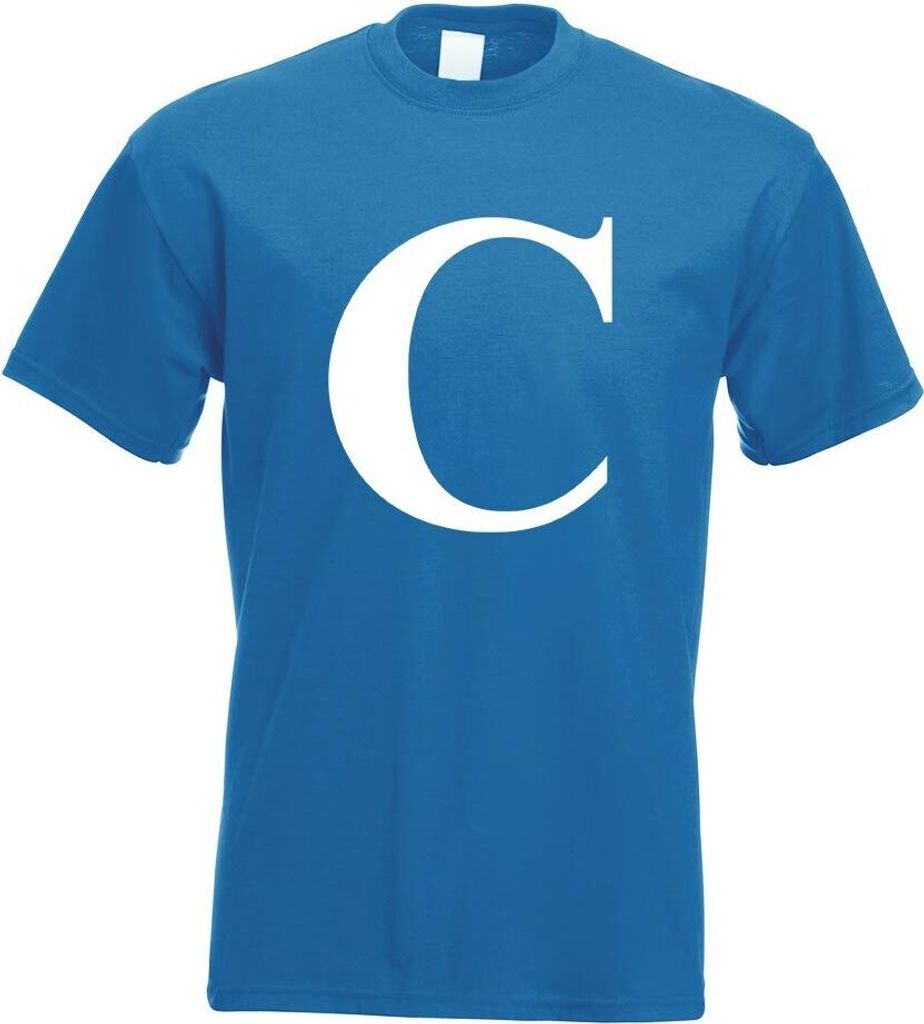Kiwistar - T-Shirt - royal - Buchstabe C - Alphabet Motiv Bedruckt Funshirt Design Print - mit Motiv Bedruckt - Funshirt Design - Sport - Freizeit ...