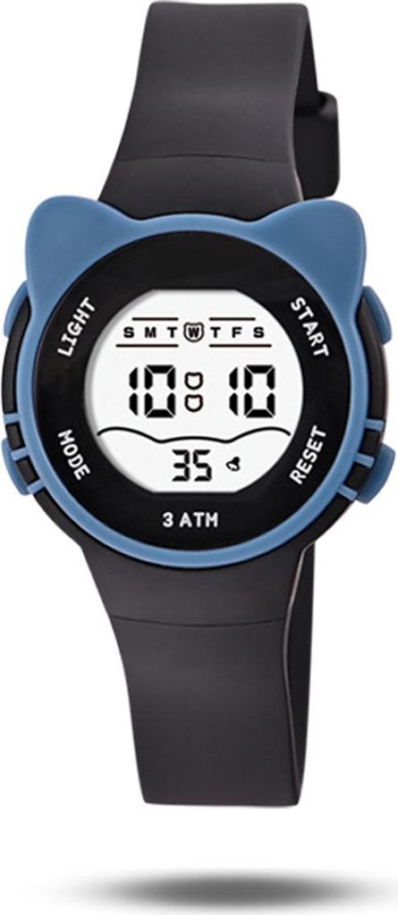 Digitale Sportuhr für Kinder, geeignet für Mädchen und Jungen, Fitness-Tracker mit Wecker, Stoppuhr, wasserdicht (keine App erforderlich),Black