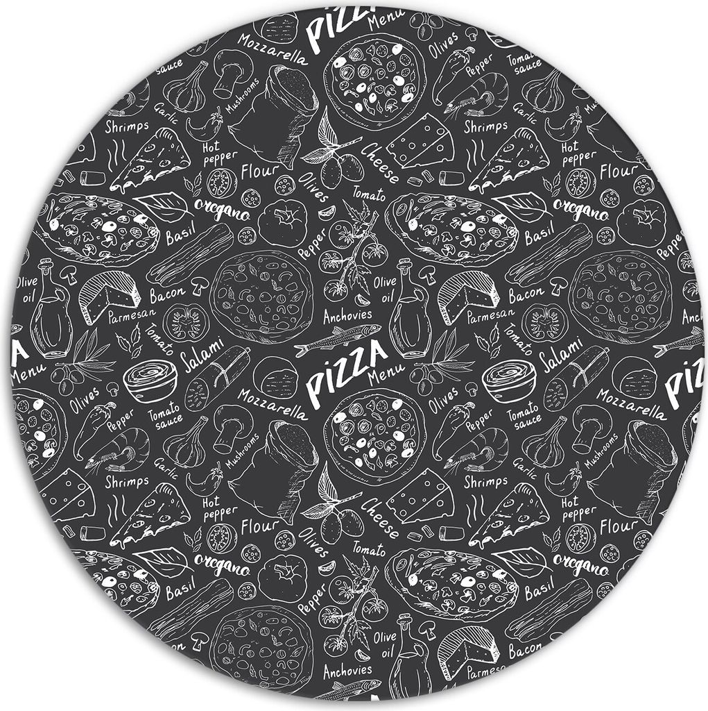 Glas-Herdabdeckplatten Glaskeramikkochfeld-Abdeckung Spritzschutz Glas Runden Schneidebrett fi40 cm - Pizza Motive