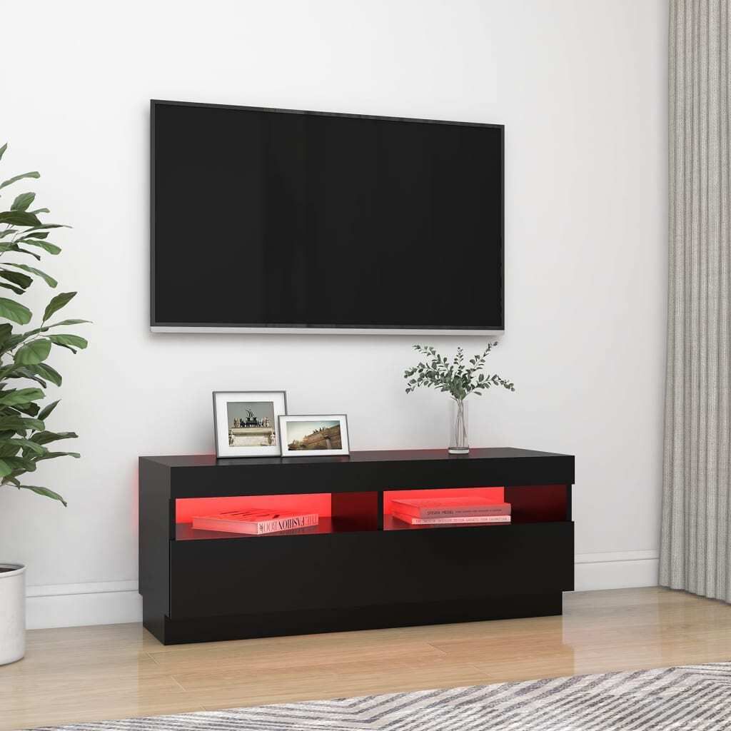 "SALE 2026"TV-Schränke - Schwarz TV-Schrank mit LED-Leuchten Schwarz 100x35x40cm Stabli Möbel6876946